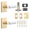 Sure-Loc Hardware Sure-Loc Hardware Levanto Privacy Rosette, Satin Brass, Knurled Grip in Polished Chrome LV102 SB GRIP-KN 26 - alternate 2